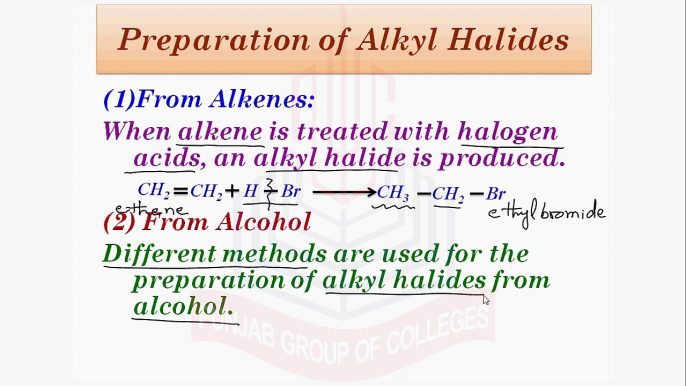 Preparation of Alkyl Halides [ From Alkanes & From Alcohol ]