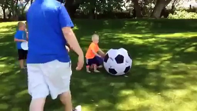 Dad Pisses Off His Boy With a Soccer Ball Not Once But Twice!