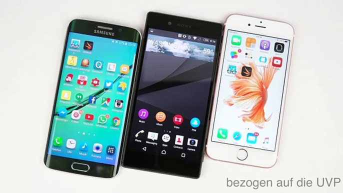 Sony Xperia Z5 vs Apple iPhone 6S vs Samsung Galaxy S6 edge Benchmarks (deutsch)