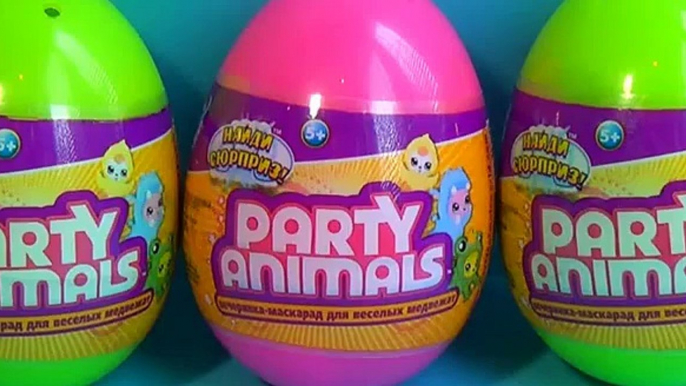 PARTY ANIMALS surpirse eggs!!! Unboxing 3 eggs surprise PARTY ANIMALS! [Full Episode]