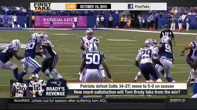 ESPN First Take Today (10 19 2015) - Tom Brady throws 3 TDs as Patriots beat Colts, 34-27