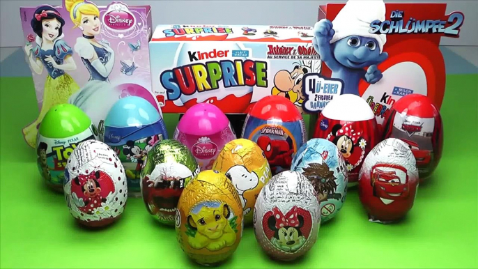 24 Surprise Eggs Kinder Surprise Mickey Mouse Minnie Mouse Cars 2 Disney Pixar