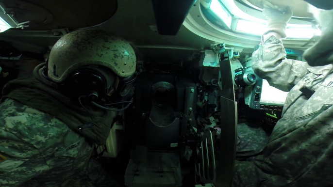 Impressive View inside US Army M1 Tank loading and firing