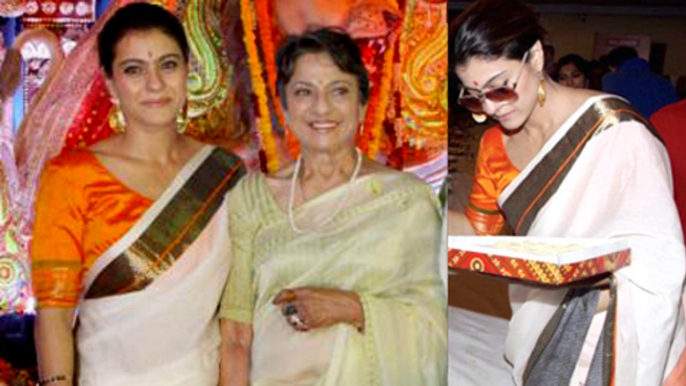 Kajol Celebrates Durga Puja 2015 with Family - UNCUT