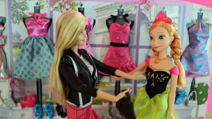 Boneca Barbie Anna Elsa Frozen Novelinha compra roupas moda loja Jogos de vestir Portugues