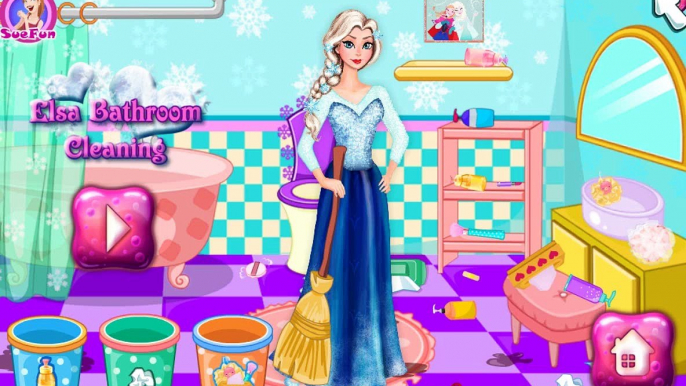 Elsa Bathroom Cleaning: Disney princess Frozen - Baby Games For Baby Girls