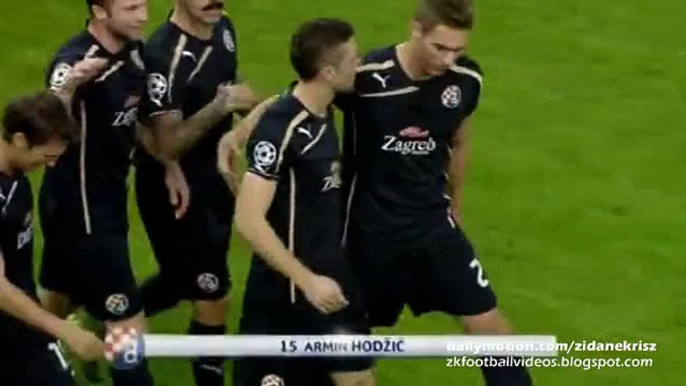 0-1 Armin Hodzic Fantastic Crossbar Header Goal _ Olympiacos v. Dinamo Zagreb 04.11.2015 HD