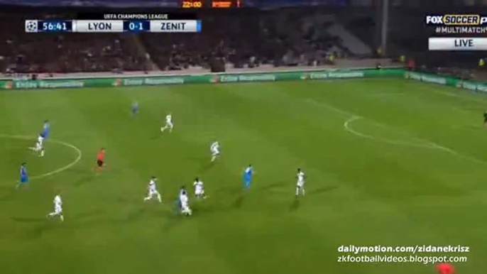 0-2 Artem Dzyuba Second Goal - Olympique Lyon v. Zenit St. Petersburg 04.11.2015 HD