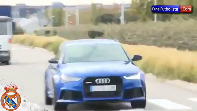 Real Madrid players arrive to training in new club-sponsored Audis