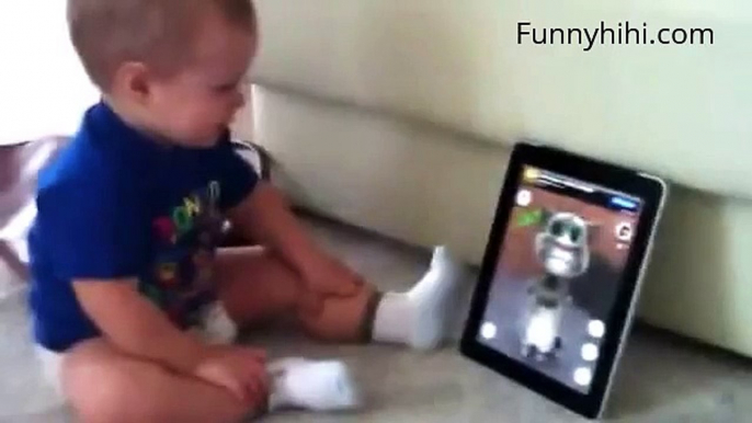 Funny cat videos | Funny baby and cat - Baby talks with cat Tom | Funny Cats Compilation