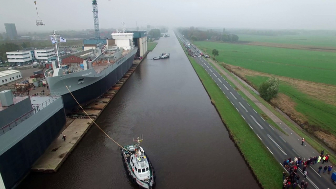 M.V. GREENLAND Launch  Stapellauf  Tewaterlating by DJI Phantom 3 Drone @ Ferus Smit