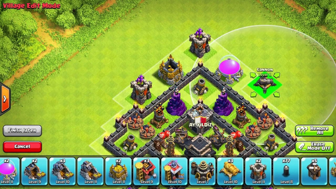 Clash of Clans - Town Hall 9 (TH9) - Clan Wars Base - Anti Hog - Golem