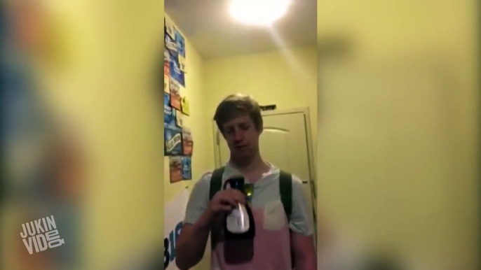 Guy Chugs An Entire Bottle of Syrup