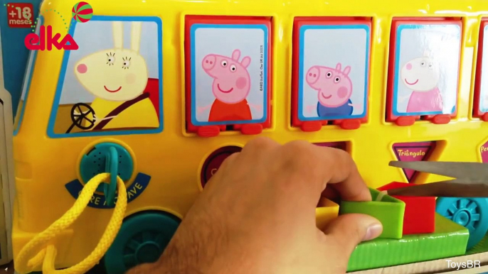 peppa set Peppa Pig e George no Ônibus de Atividades da Peppa - Elka ônibus da Peppa