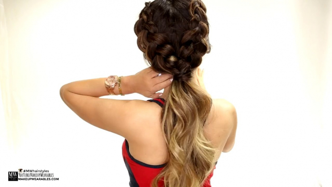 3 Workout Everyday Hairstyles | Braids Messy Bun Ponytail