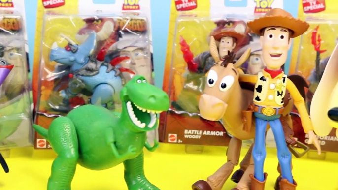 Disney Toy Story That Time Forgot NEW Battle Armor Buzz Lightyear with Woody and Reptillus