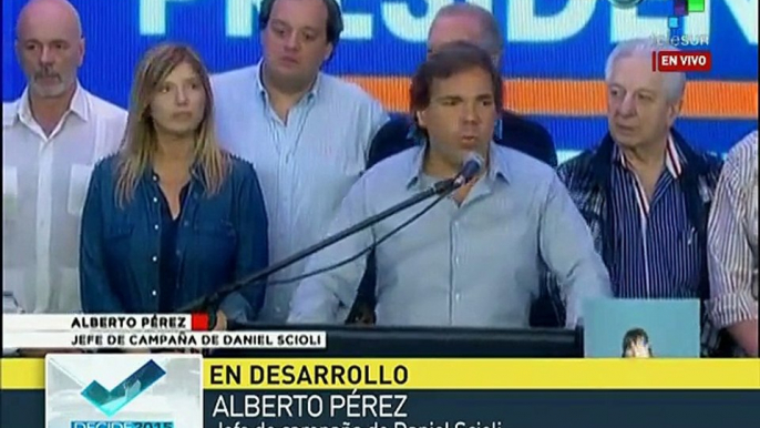 Equipo de Daniel Scioli esperará resultados oficiales de elección