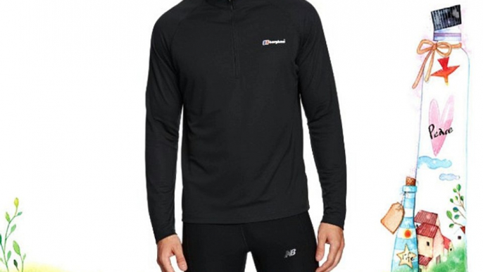 Berghaus Men's Essential Long Sleeve Zip Baselayer - Black X-Large