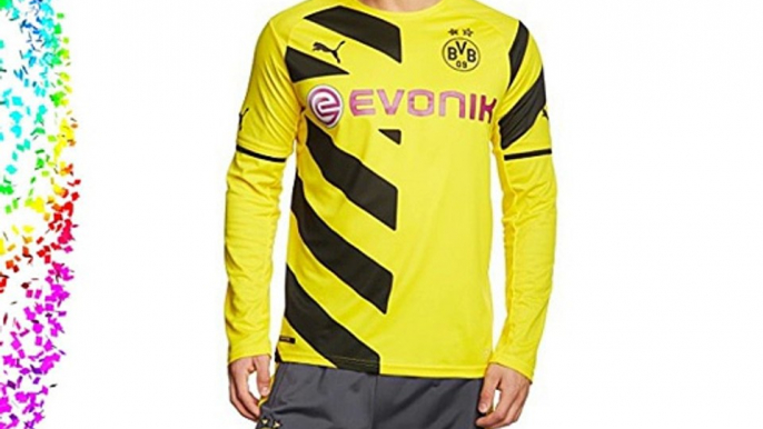 Borussia Dortmund Home L/S Shirt 2014 2015 Yellow Cyber Yellow-Black Size:Small