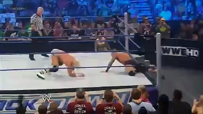 Randy Orton RKOs Dolph Ziggler (HQ)