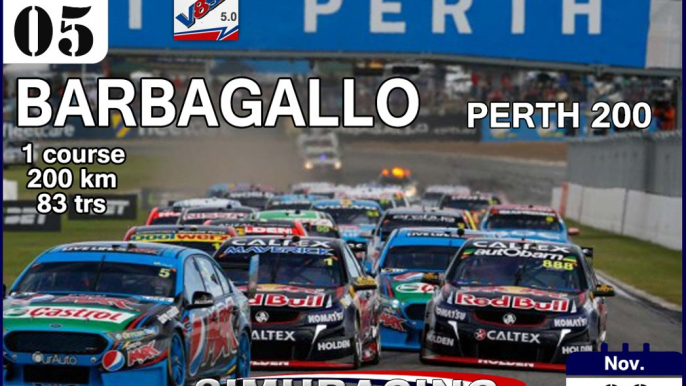 Tour de piste à Barbagallo en Holden V8 Supercars sur Rfactor