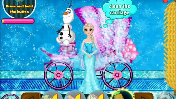 Disney Princess Movie Games-Elsa Carriage Wash Gameplay for Kids