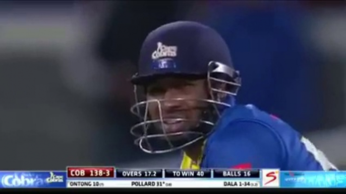 OUCH: Kieron Pollard's Six hits spectators head! #RamSlamT20