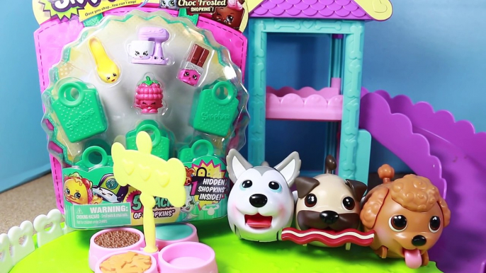 SHOPKINS Season 3 Chubby Puppies New Shopkins Cookie & Rare Puppy Plays In NEW 2015 Dog Park Playset