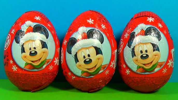 Disney MICKEY MOUSE surprise eggs Unboxing 3 Christmas eggs surpirse Disney Mickey Mouse M