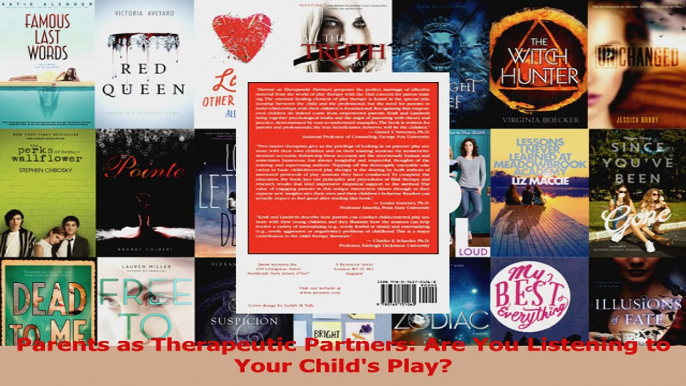 PDF Download  Parents as Therapeutic Partners Are You Listening to Your Childs Play Read Full Ebook