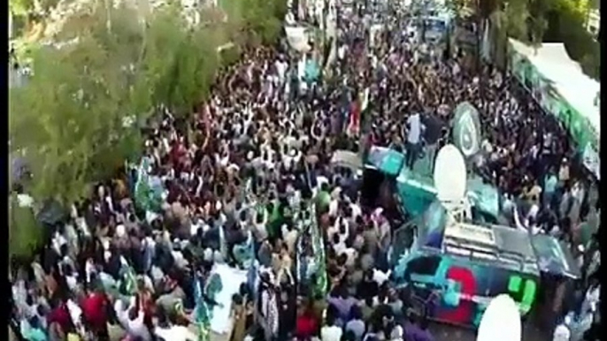 سینٹرسراج الحق اورعمران خان کی قیادت میں منعقدہ کراچی ریلی کے فضائی مناظر