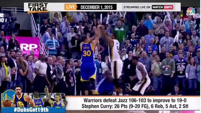 ESPN First Take - Stephen Curry Helps Unbeaten Warriors Hold Off Jazz