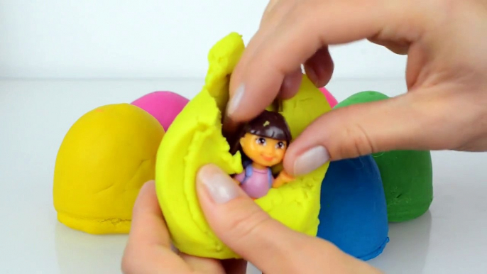 Monsters Play doh Kinder Surprise eggs Dora the explorer Disney Princess Toys 2015 Minions