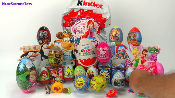 40 Surprise Eggs Kinder Surprise Maxi Cars Маша и Медведь Mickey Mouse Disney