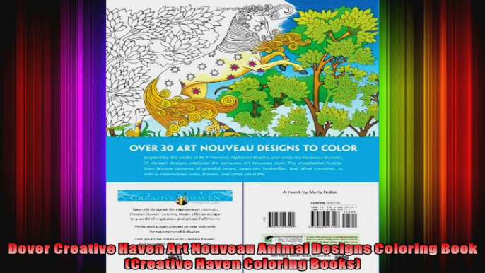 Dover Creative Haven Art Nouveau Animal Designs Coloring Book Creative Haven Coloring