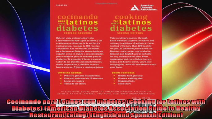 Cocinando para Latinos con Diabetes Cooking for Latinos with Diabetes American Diabetes