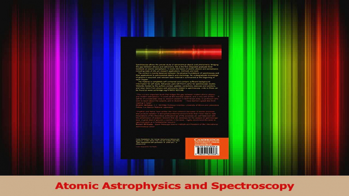 PDF Download  Atomic Astrophysics and Spectroscopy PDF Online