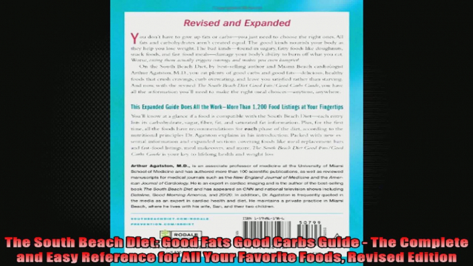 The South Beach Diet Good Fats Good Carbs Guide  The Complete and Easy Reference for All