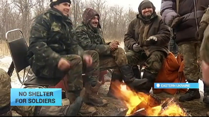 No Shelter for Soldiers׃ Ukrainian soldiers endure harsh weather conditions without shelter