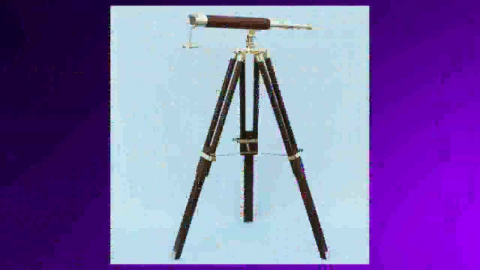 Best buy Handcrafted Nautical Decor  Handcrafted Nautical Decor Floor Standing BrassWood Harbor Master Telescope 50 Brass