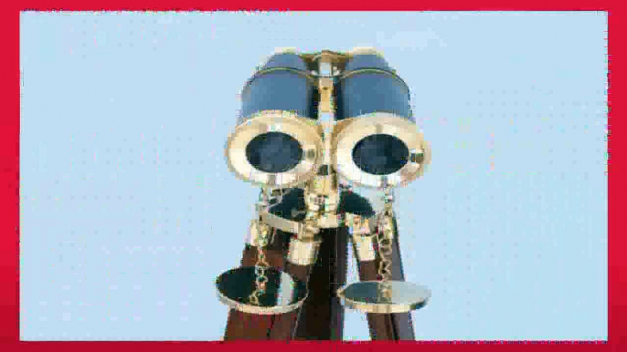 Best buy Handcrafted Nautical Decor  Handcrafted Nautical Decor Floor Standing Admirals BrassLeather Binoculars 62 Brass