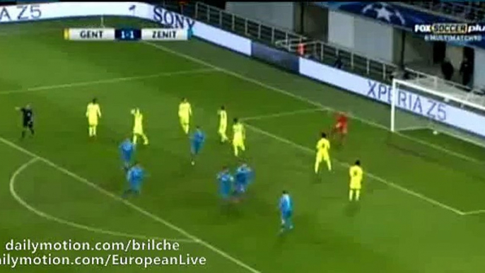 Artem Dzyuba Fantastic Goal Gent 1 - 1 Zenit Petersburg (UCL) 2015