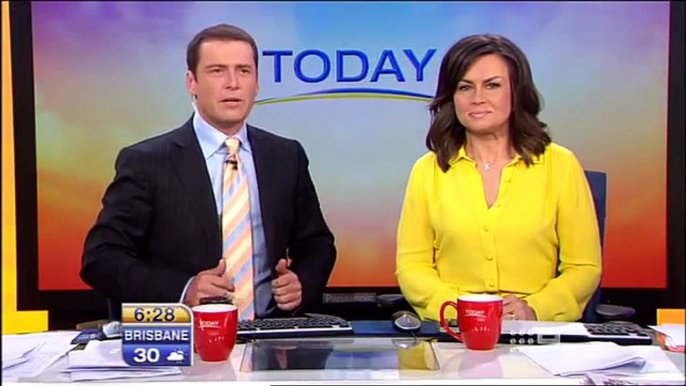 Today Karl Stefanovic loses it over breast and long pokey comment