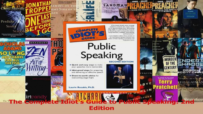 PDF Download  The Complete Idiots Guide to Public Speaking 2nd Edition PDF Full Ebook