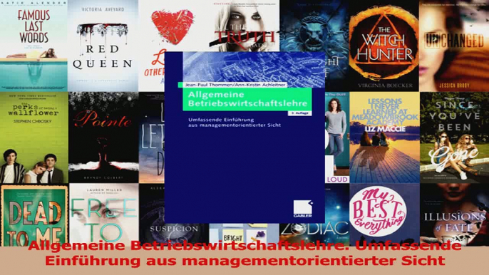 Lesen  Allgemeine Betriebswirtschaftslehre Umfassende Einführung aus managementorientierter Ebook Frei