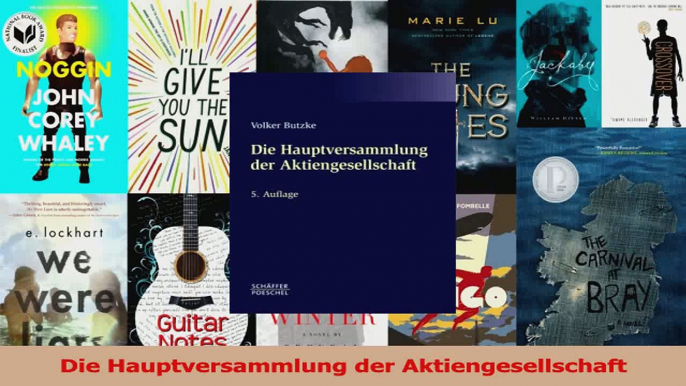 Lesen  Die Hauptversammlung der Aktiengesellschaft Ebook Frei