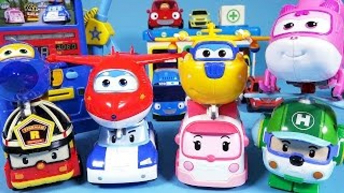 Super Wings 슈퍼윙스 폴리 주유소 장난감 변신놀이 Robocar Poli and SuperWin