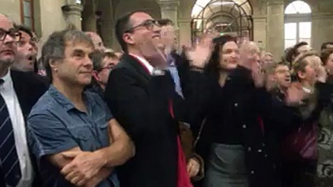 Proclamation des résultats du second tour des élections régionales 2015, à Quimper (Finistère)