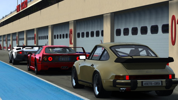 Assetto Corsa : Porsche 930 Turbo S3 vs Lamborghini Countach S3 vs Ferrari F40