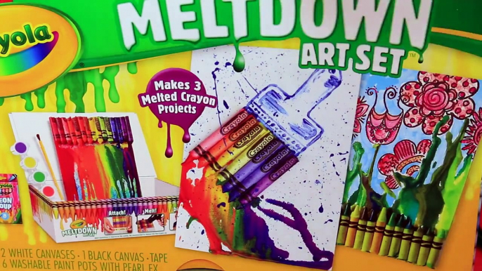 MELTING CRAYONS! Crayola Meltdown Art Set + Fun Paintings DIY Crafts for Kids DisneyCarToy